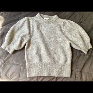 H&M grey puffy sleeve shirt sleeve sweater